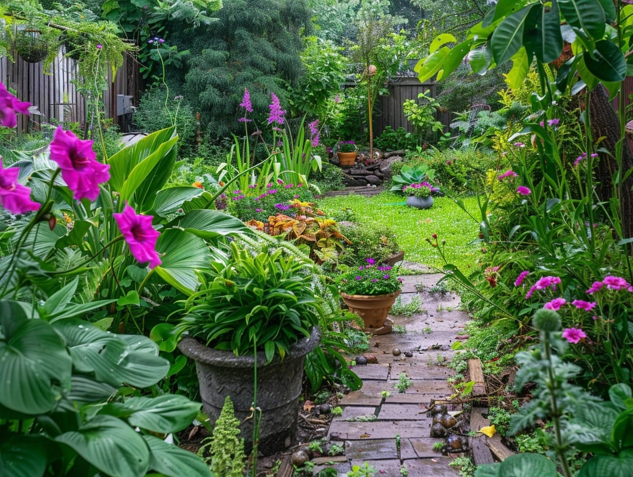 a garden with diversity and density