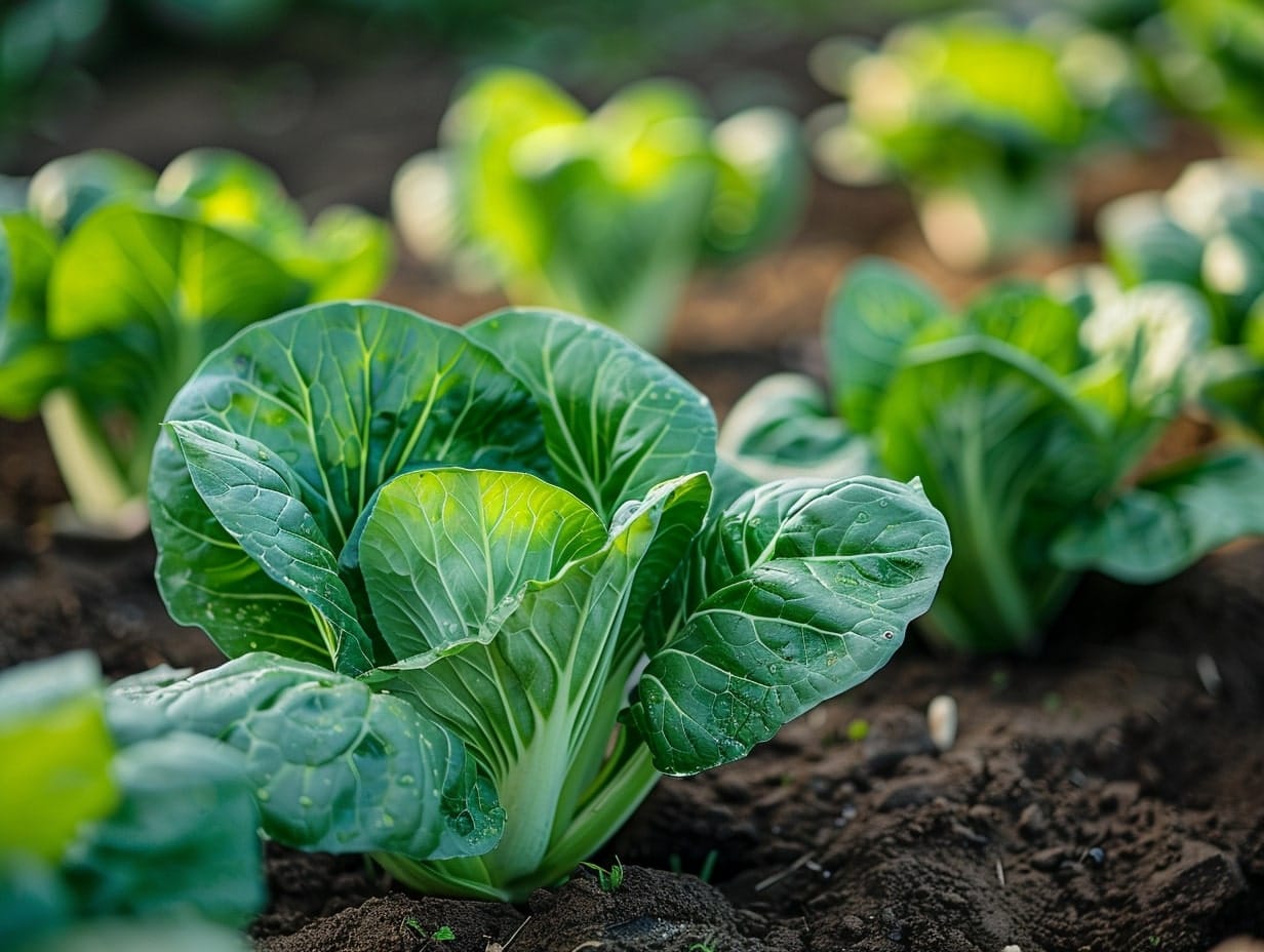 pak choi plant in a garden