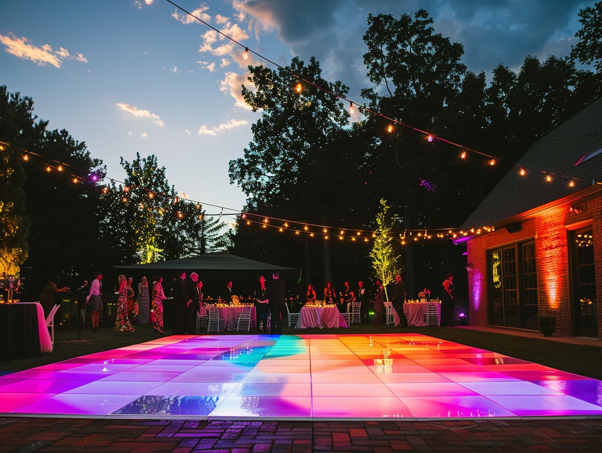 Dance Floor with Colorful Uplighting&nbsp;