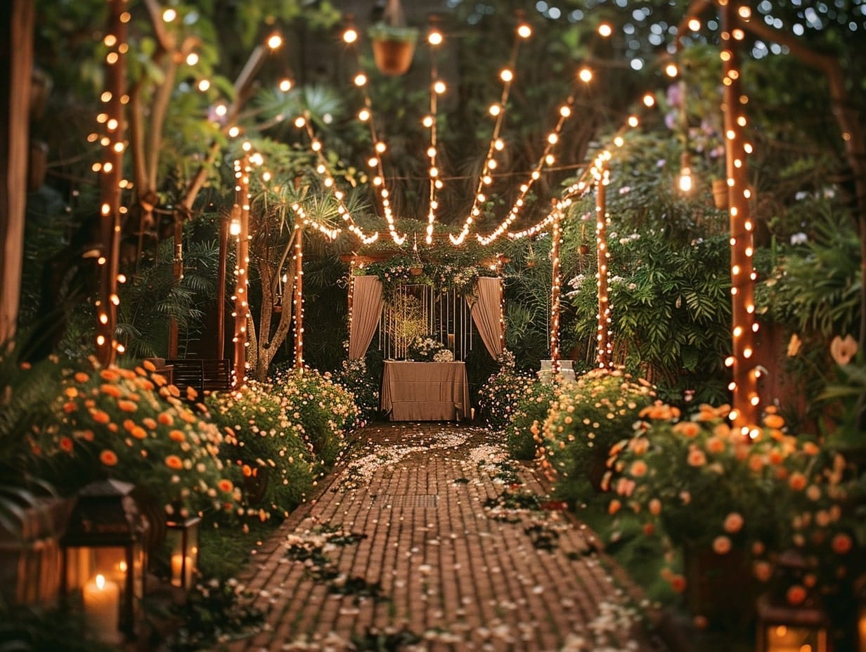Fairy Lights Overhead For A Magical Starlit Effect