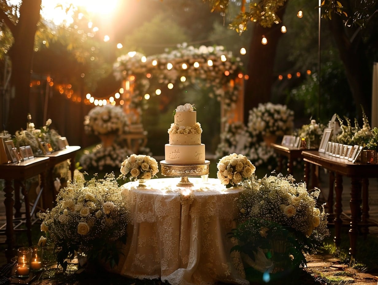 Spotlighted Cake Table