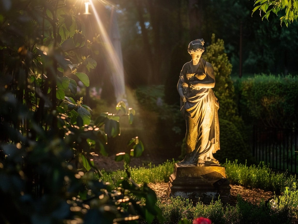 Highlighted Garden Features with Spotlighting