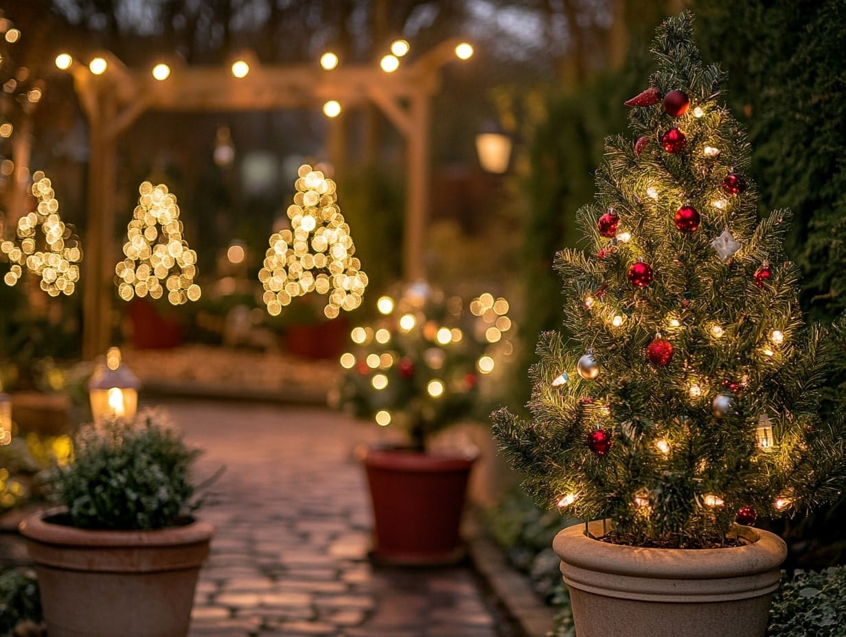 Mini Christmas Trees in Pots