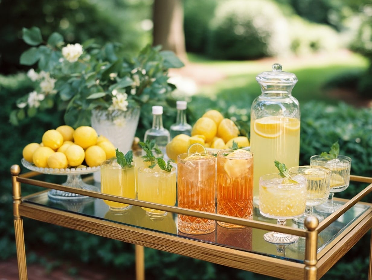 Bar Cart with Seasonal Drinks