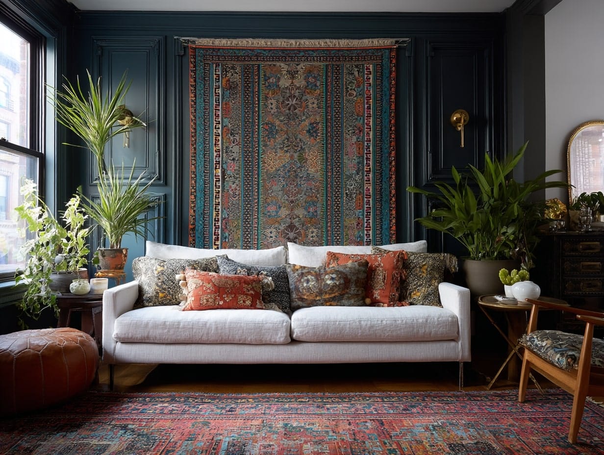 Add a Tapestry or Textile Wall Hanging