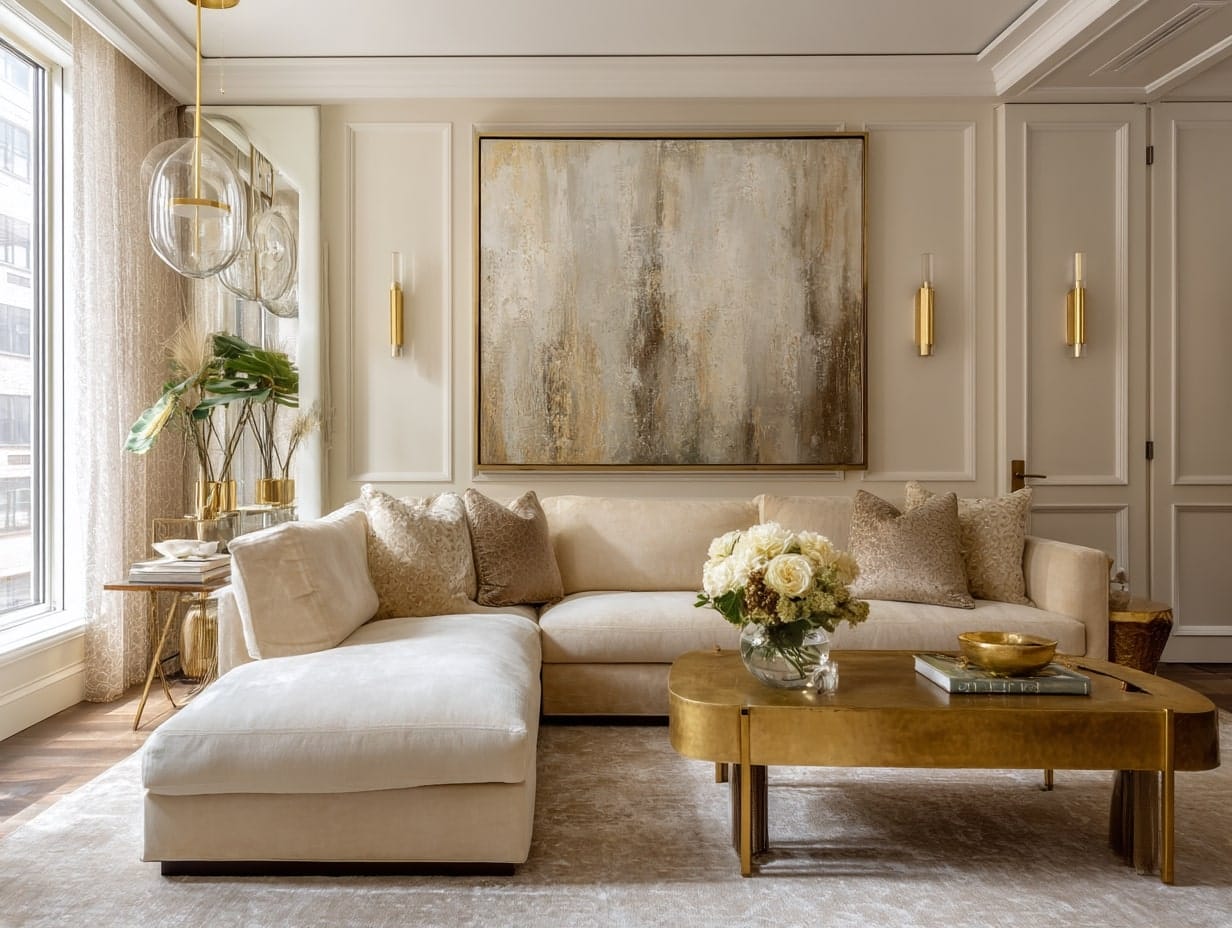 Beige and Brass for Luxe Appeal