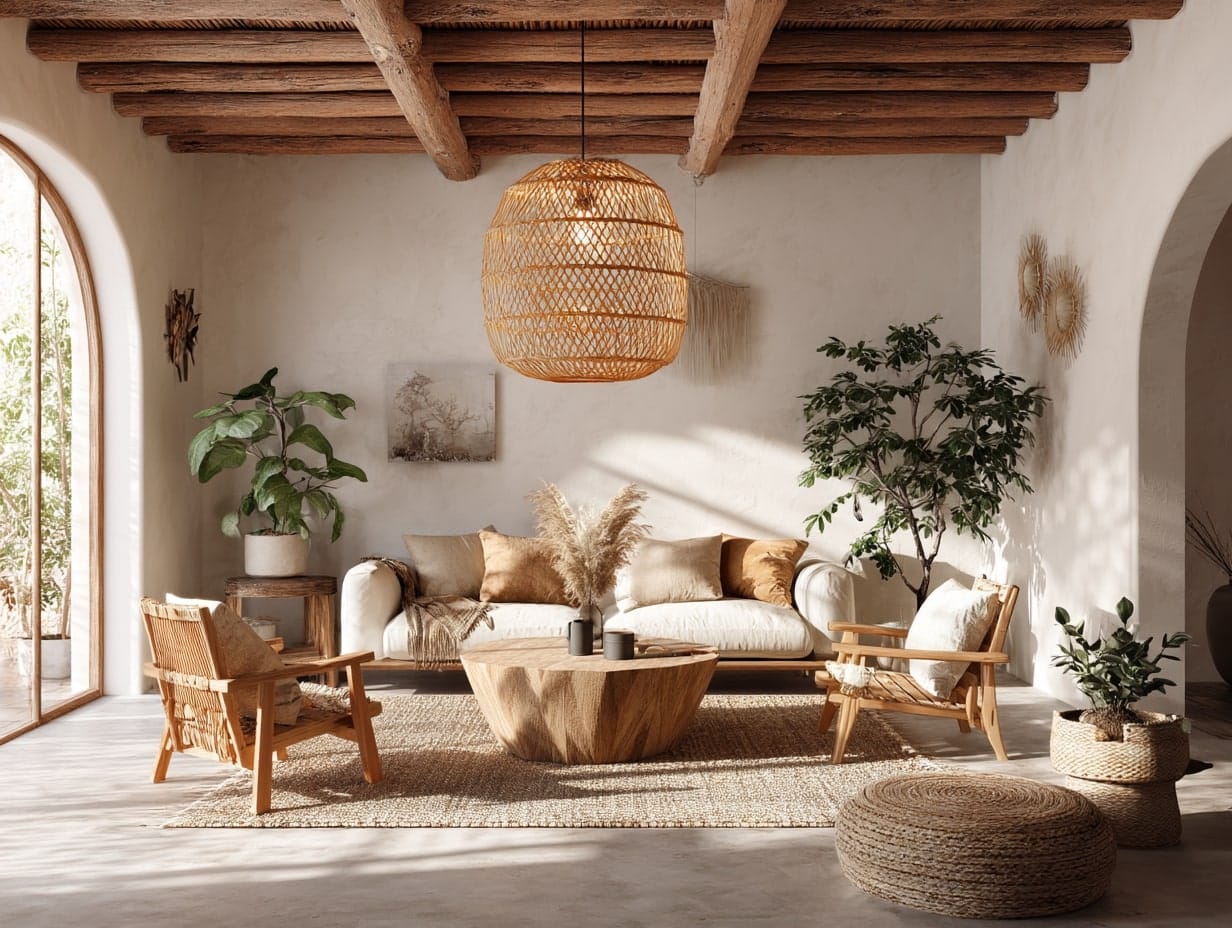 Hang a Rattan or Wicker Light Fixture