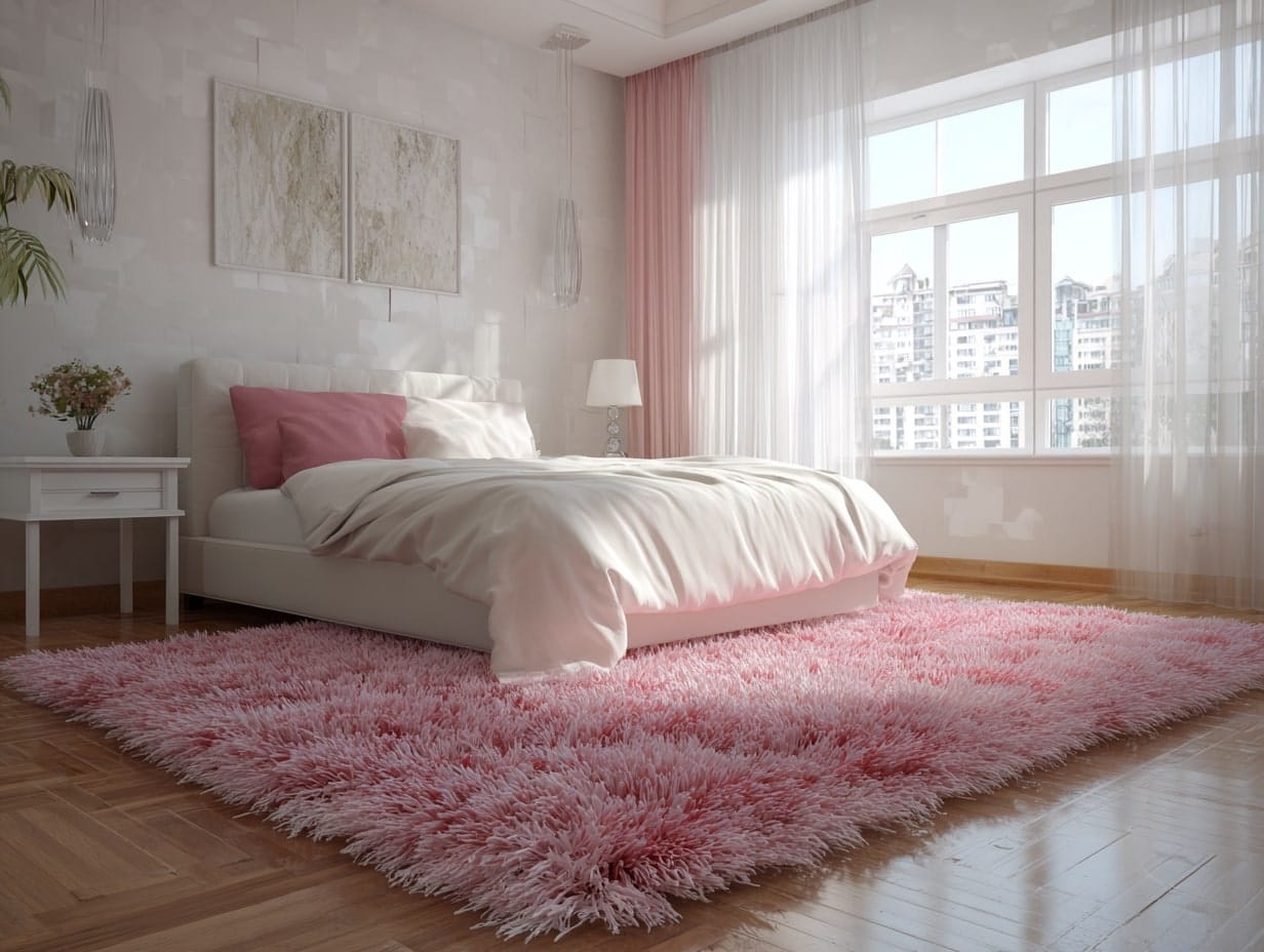 Add a Pink Rug to Ground the Space