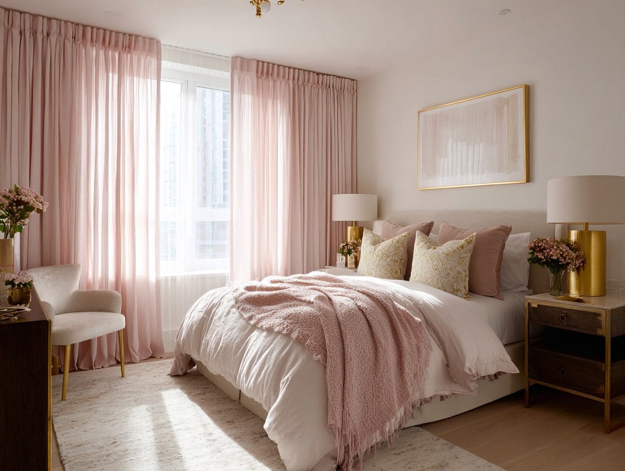 Add Pink Curtains or Drapes