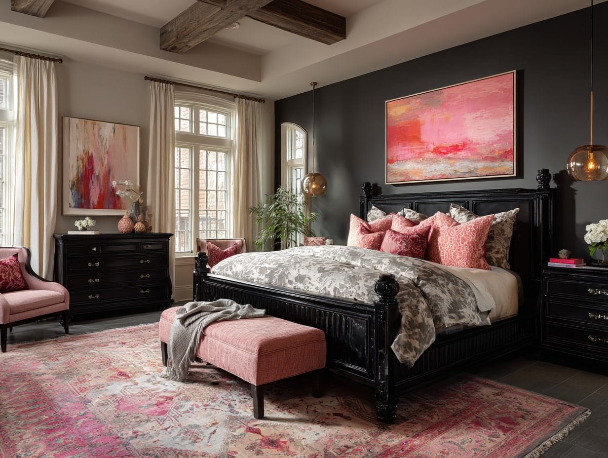 Combine Pink with Black for Bold Contrast