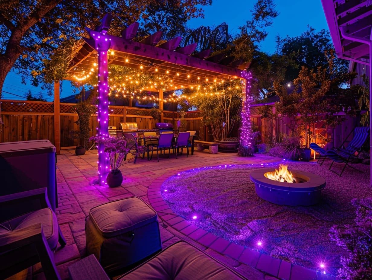 LED outdoor lighting using multicolor LED string lights