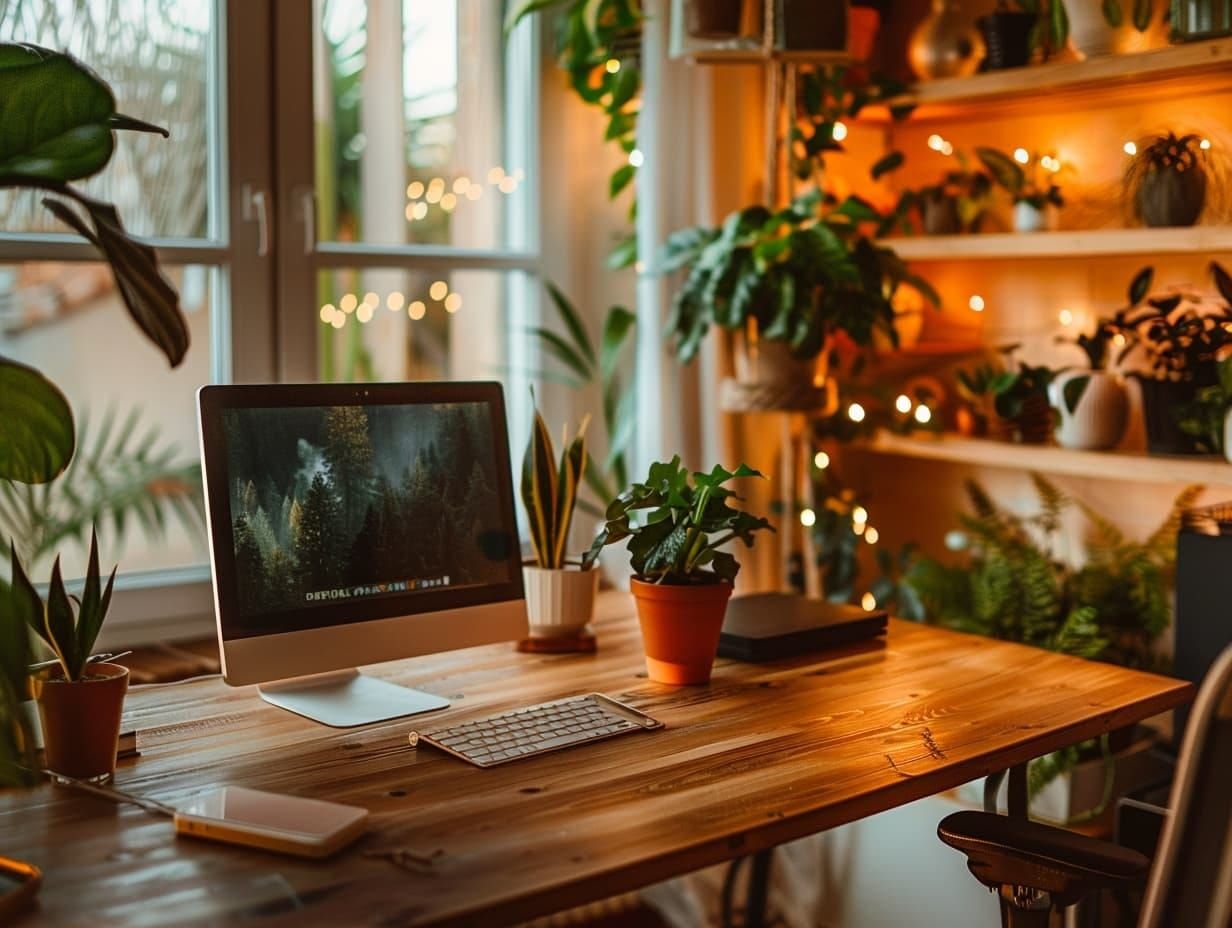 Plant decor ideas for home office desk