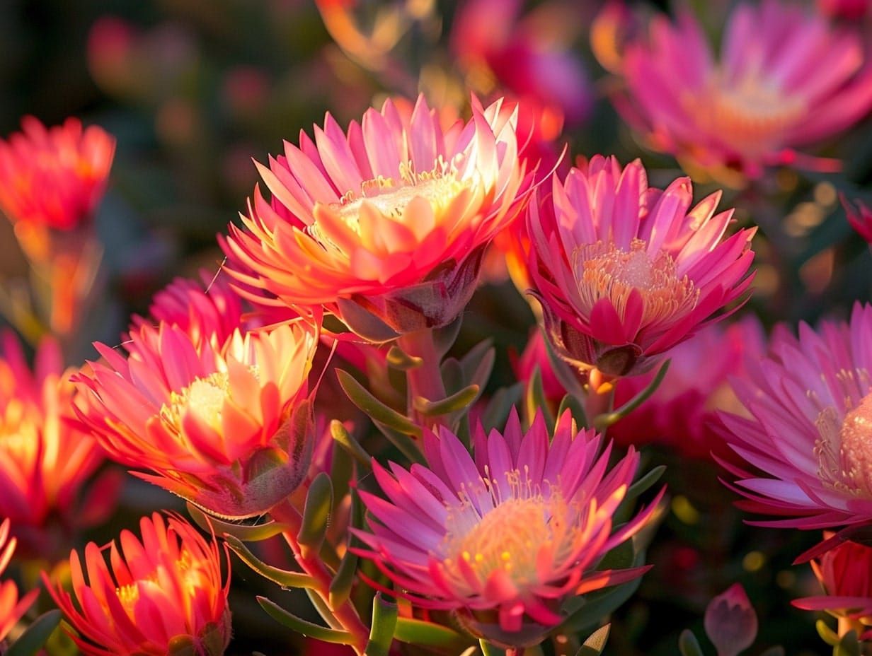 ice plants in a sunny garden