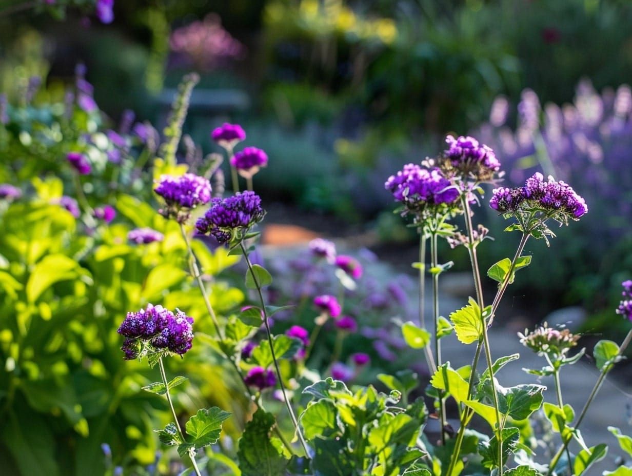 heliotrope plants in a sunny garden