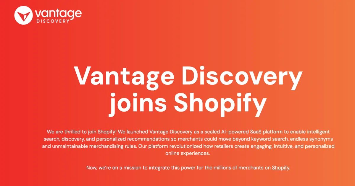Cosmico - Shopify Acquires Vantage to Boost AI Search