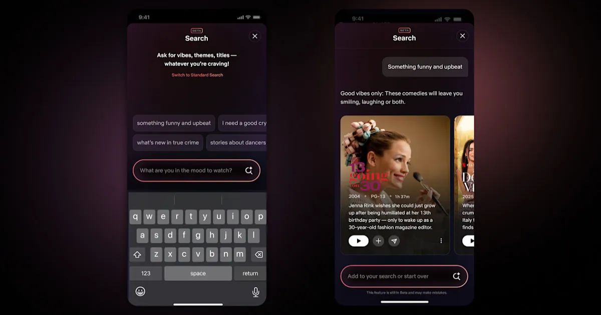 Cosmico - Netflix rolls out its ChatGPT-powered AI search tool