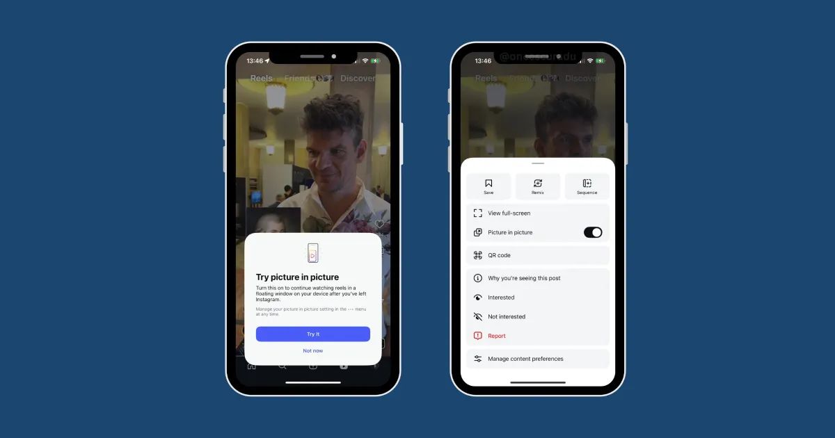 Cosmico - Instagram is testing Picture-in-Picture for Reels