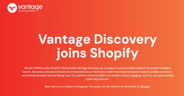 Cosmico - Shopify Acquires Vantage to Boost AI Search