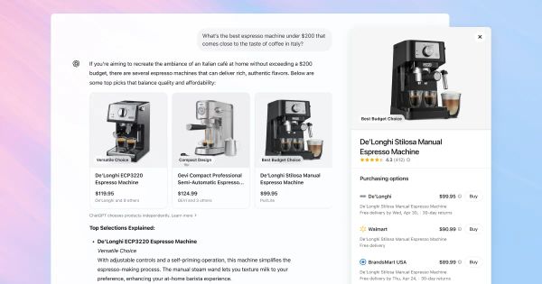 Cosmico - OpenAI adds shopping features to ChatGPT search
