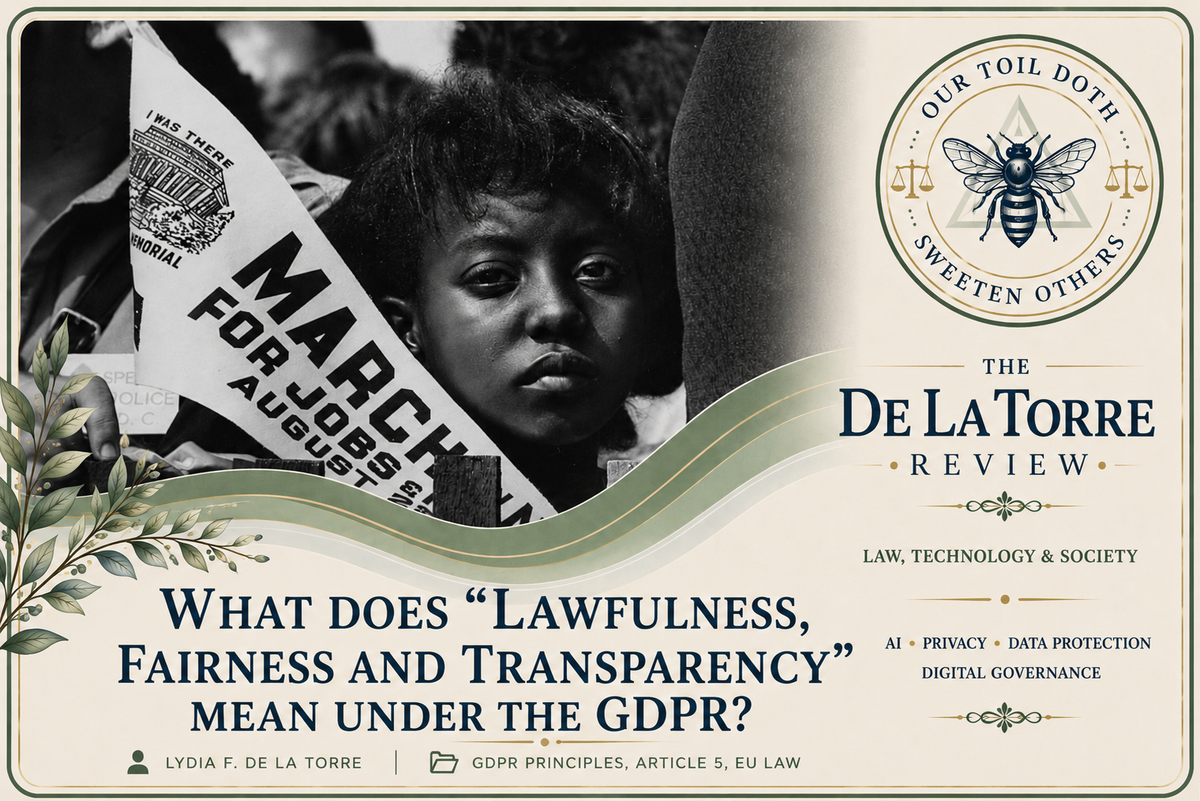 What does “lawfulness, fairness and transparency” mean under the GDPR?