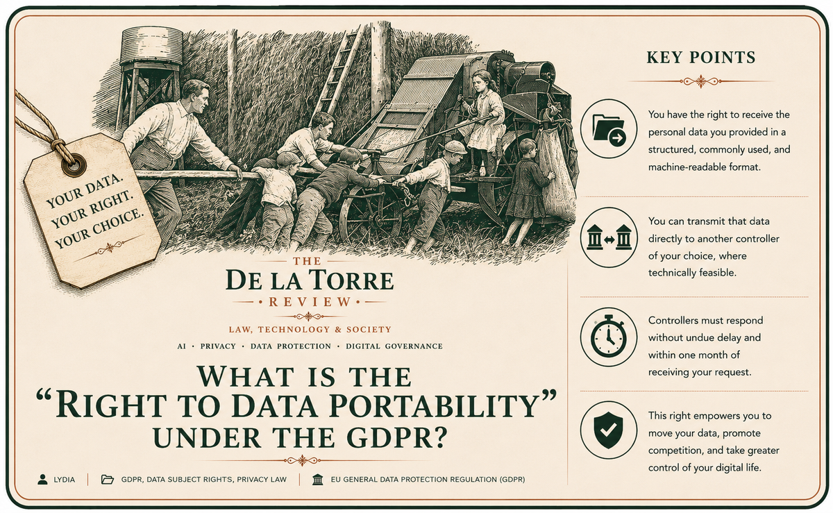 What is the "Right to Data Portability" under the GDPR?