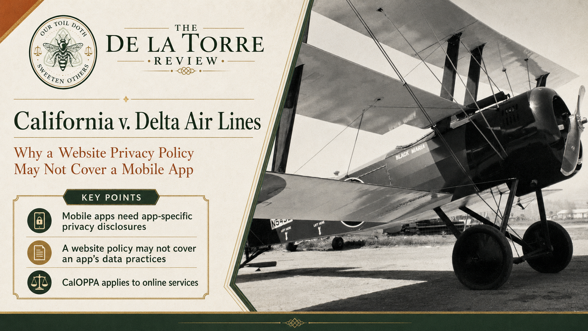 California v. Delta Air Lines: Why a Website Privacy Policy May Not Cover a Mobile App