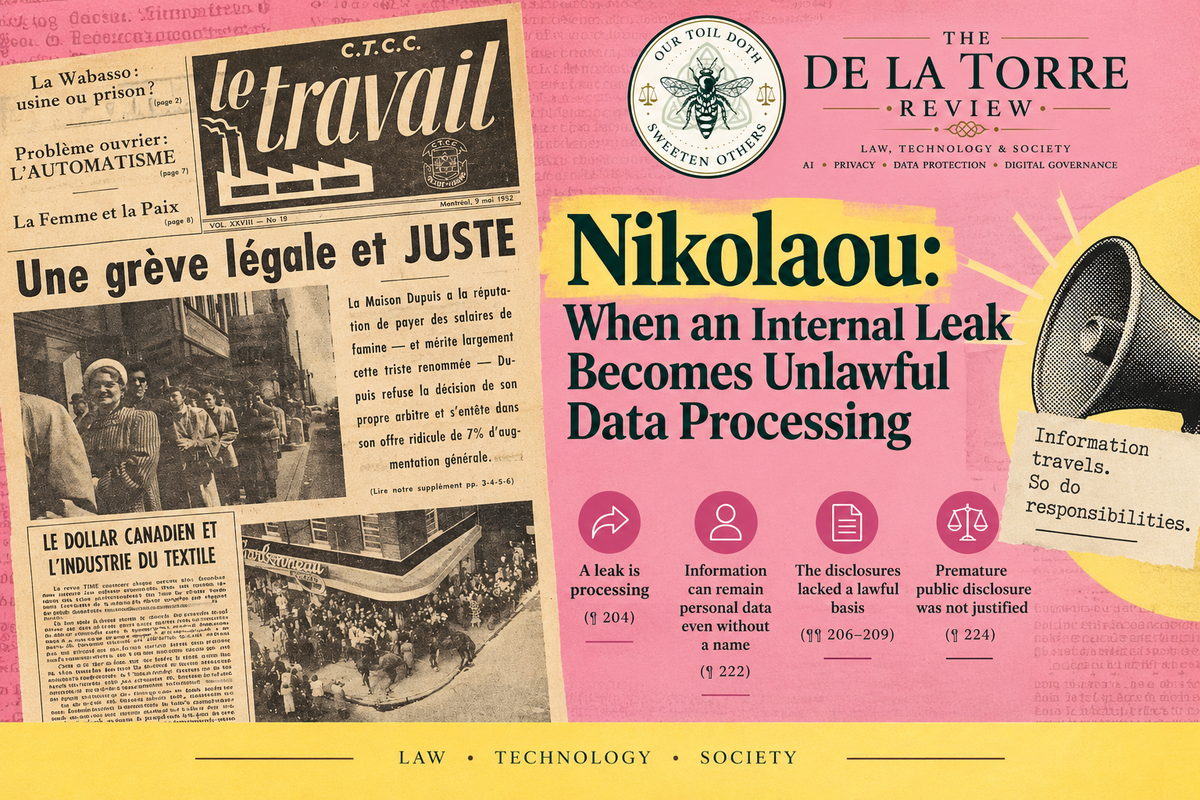 Nikolaou: When an Internal Leak Becomes Unlawful Data Processing