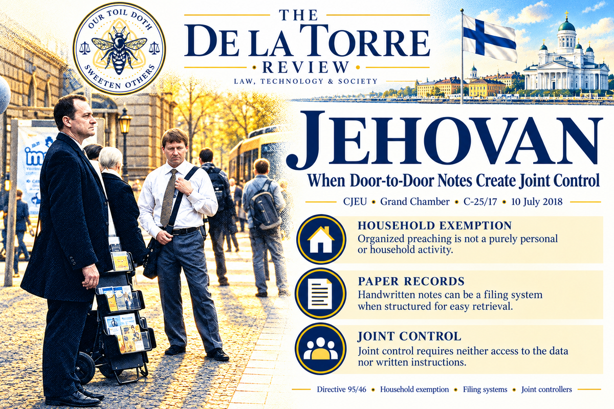 Jehovan: When Door-to-Door Notes Create Joint Control