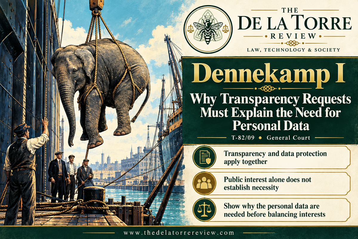 Dennekamp I: Why Transparency Requests Must Explain the Need for Personal Data