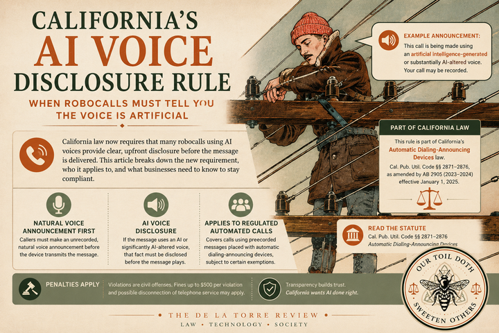 California’s AI Voice Disclosure Rule: When Robocalls Must Tell You the Voice Is Artificial