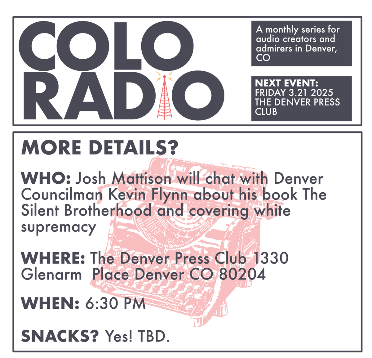 Reminder: ColoRadio this Friday!