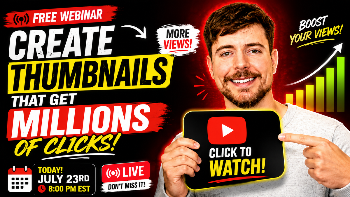 ⏰ TONIGHT: Learn the Thumbnail Formula Behind Millions of Views!