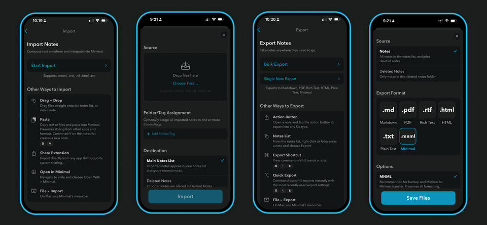 Designing Import + Export