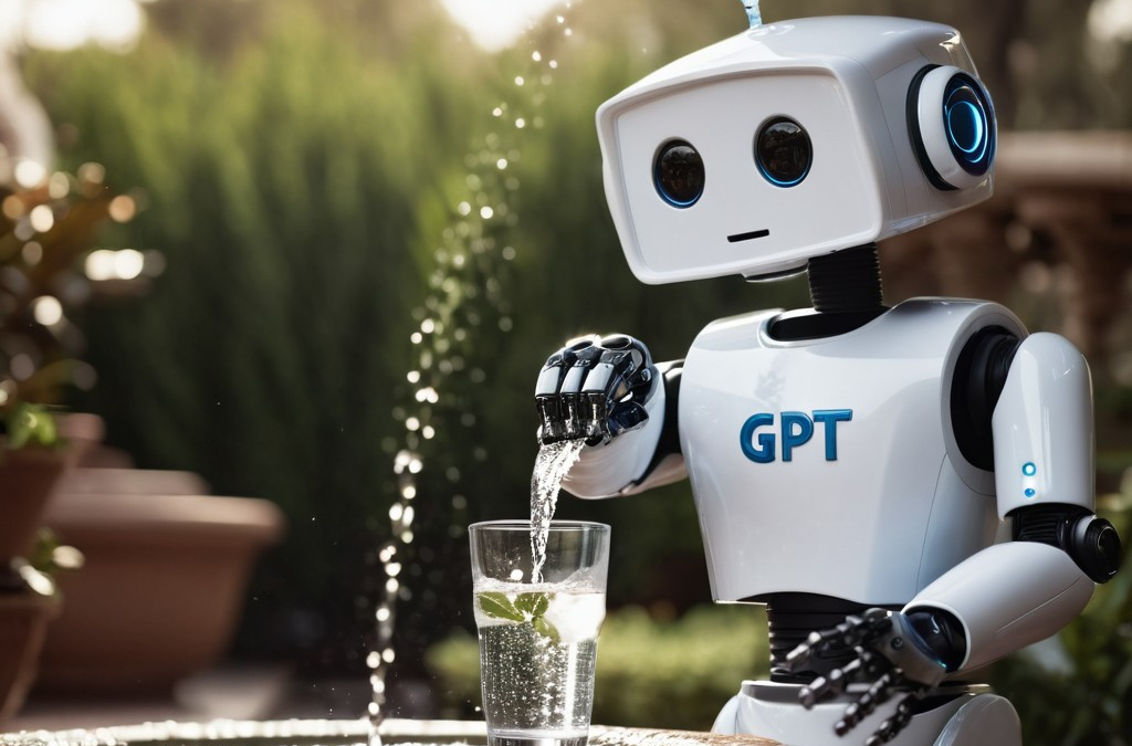 A robot pouring a glass of water