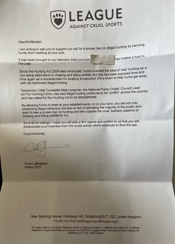 LACS starts intimidation campaign against country pubs