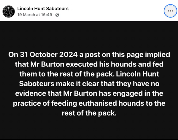 Lincoln Hunt Sabs caught lying
