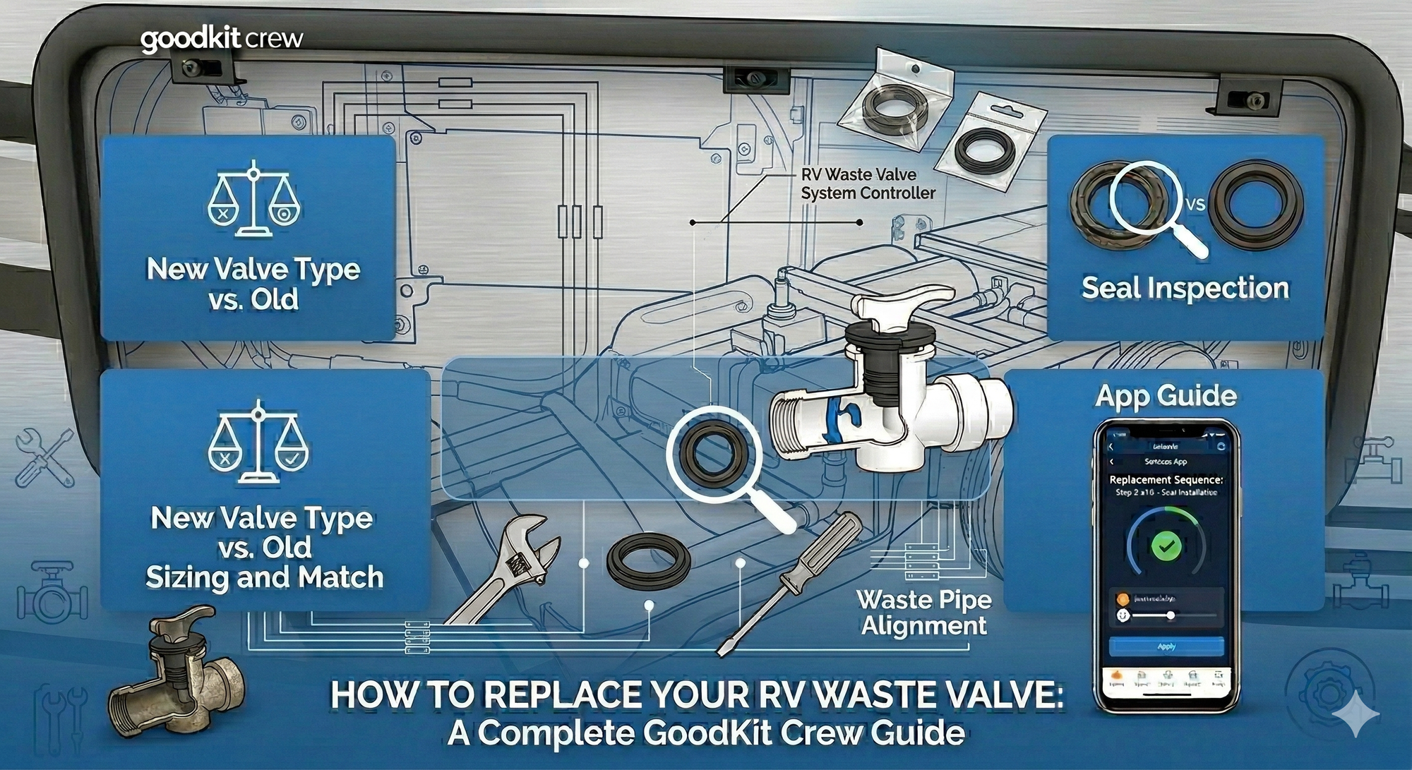 RV waste valve replacement