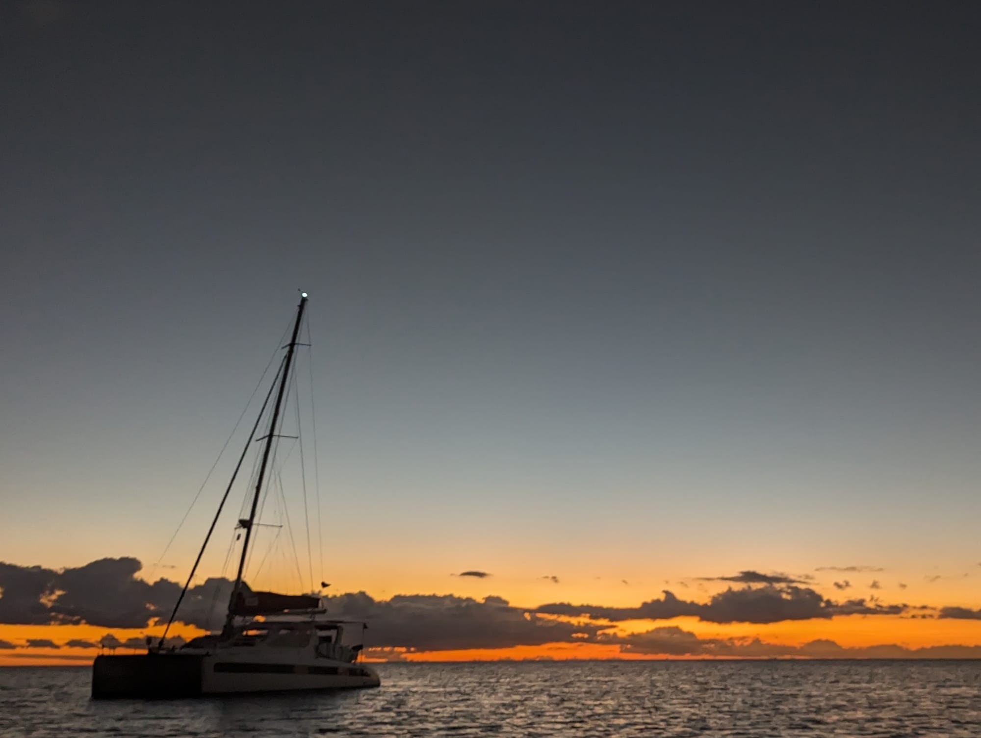 Automated anchor light at sunset