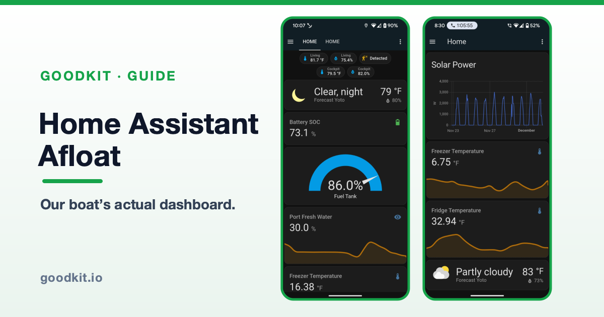 Home Assistant dashboard for a boat or RV