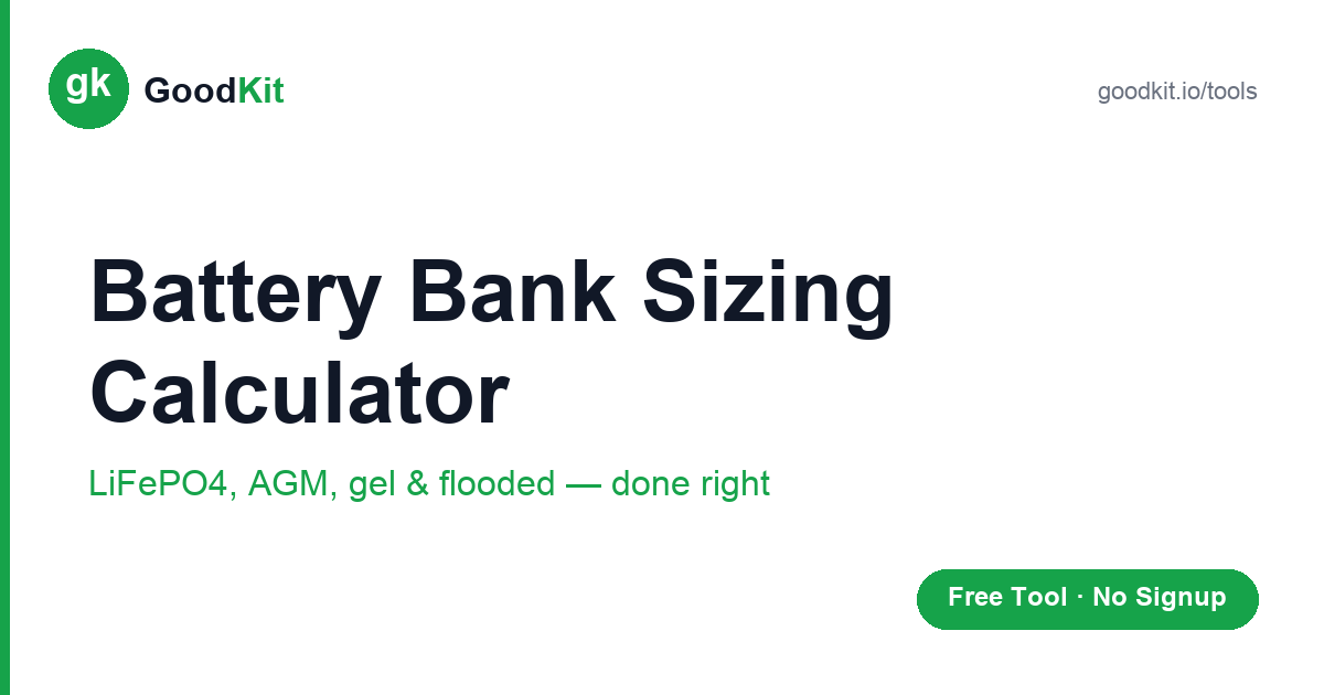 Marine Battery Bank Sizing Calculator