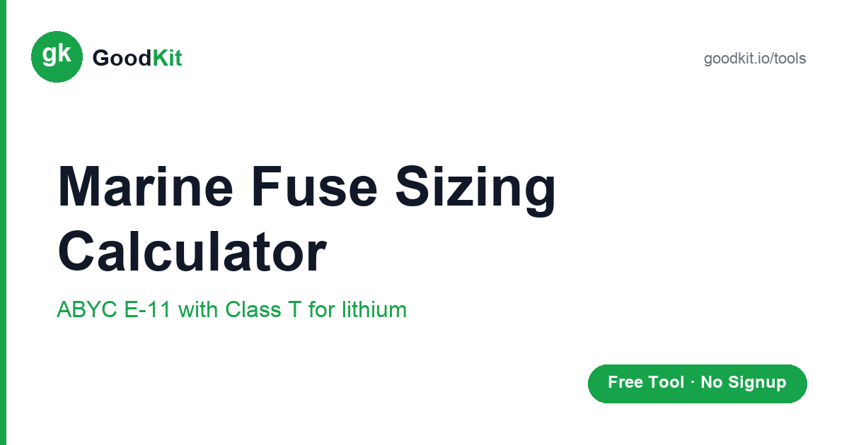 Marine Fuse Sizing Calculator (ABYC E-11)