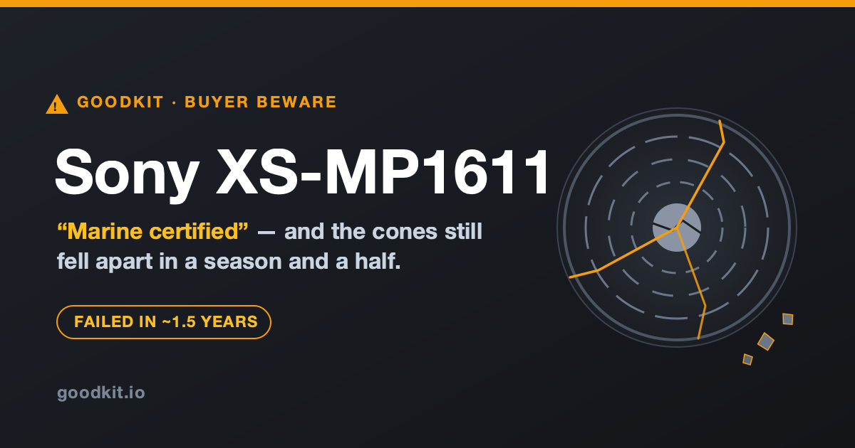 Sony XS-MP1611 Marine Speakers: 'Marine Certified' That Didn't Last
