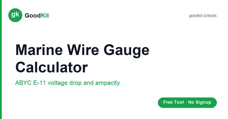 Marine Wire Gauge Calculator (ABYC E-11)