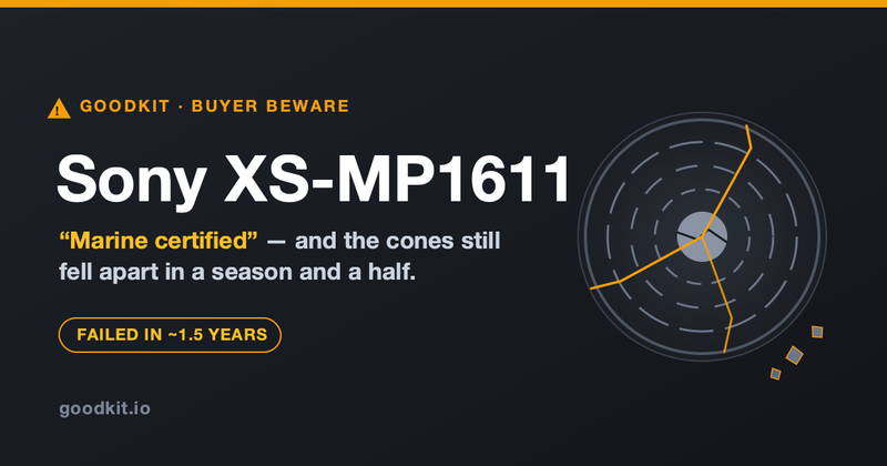 Sony XS-MP1611 Marine Speakers: 'Marine Certified' That Didn't Last