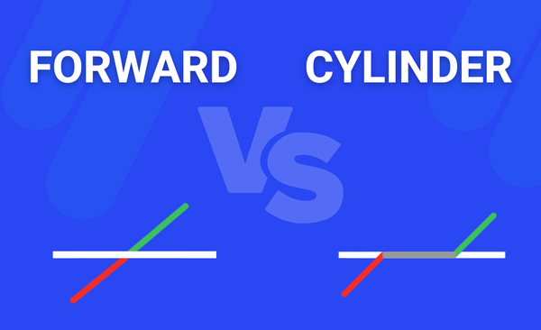 How does hedging forex with a forward differ from a cylinder?