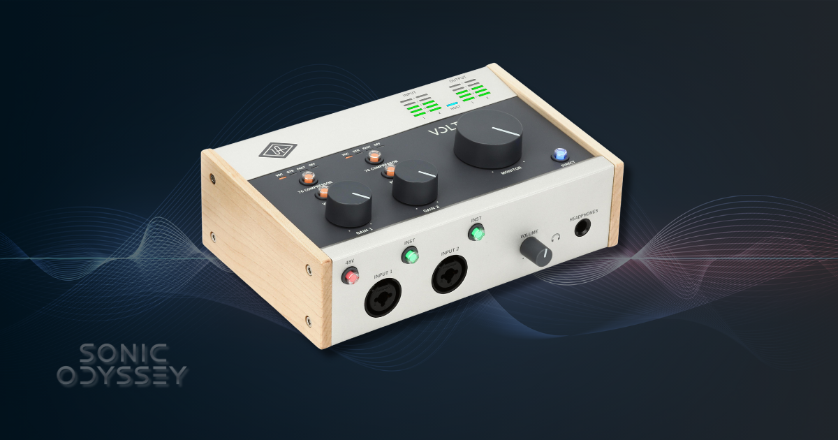 Universal Audio Volt 276 interface with wood side panels and vintage-style compressor knobs