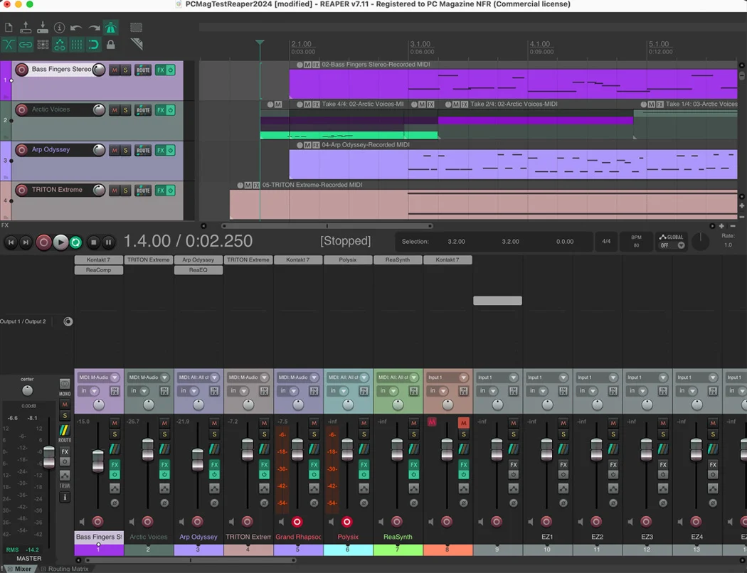 Screenshot of Reaper DAW interface – affordable, customizable digital audio workstation for recording and mixing