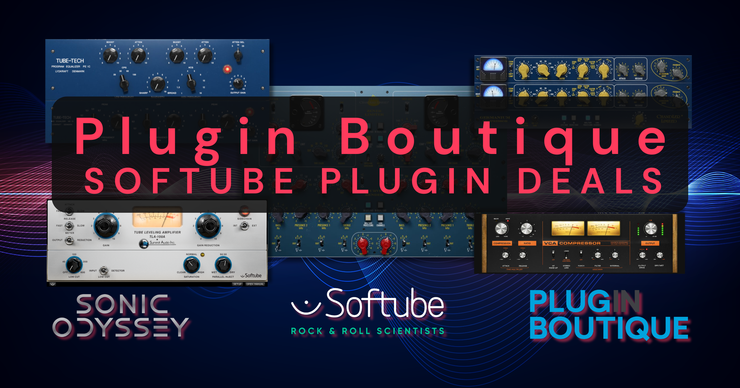 Softube plugin deals banner with analog style compressors and EQ plugins from Plugin Boutique
