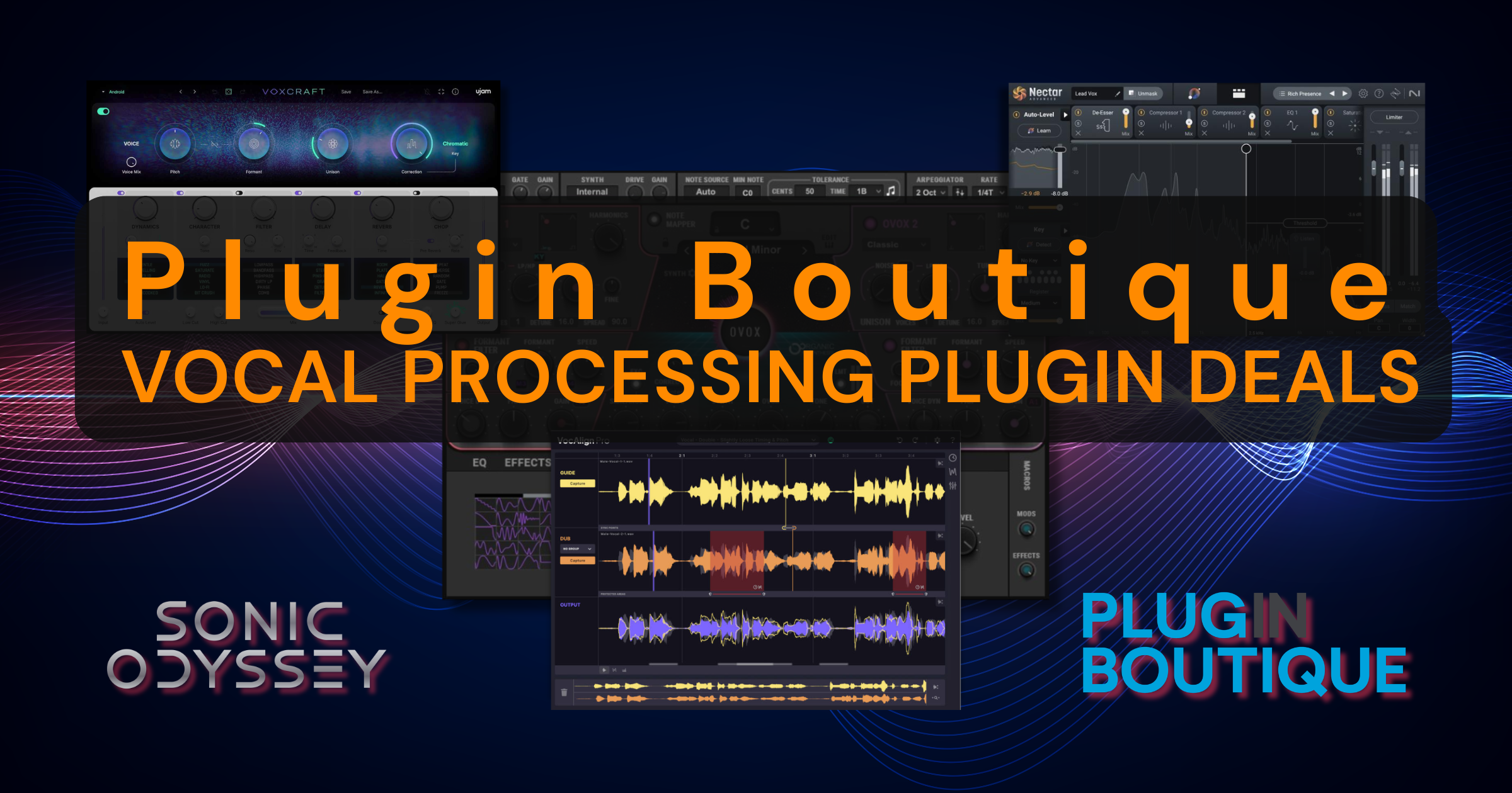 Plugin Boutique vocal processing plugin deals including pitch correction, EQ, compression, and vocal editing tools