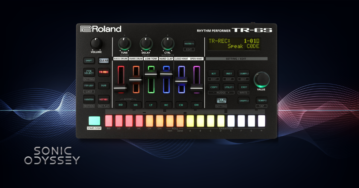 Roland TR-6S compact drum machine with step sequencer and multicolor performance pads